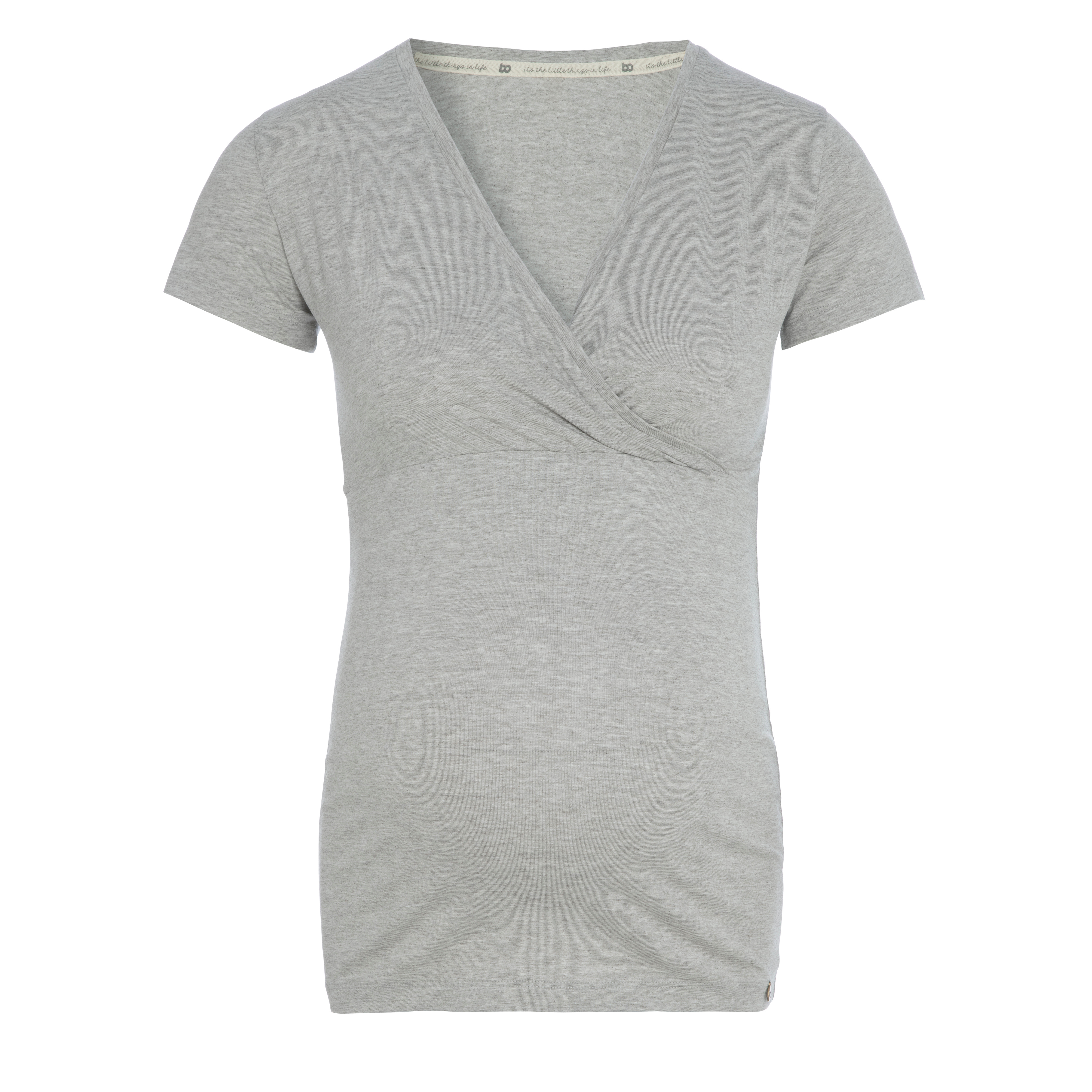 Zwangerschaps T-shirt Glow dusty grey - M - Met voedingsfunctie