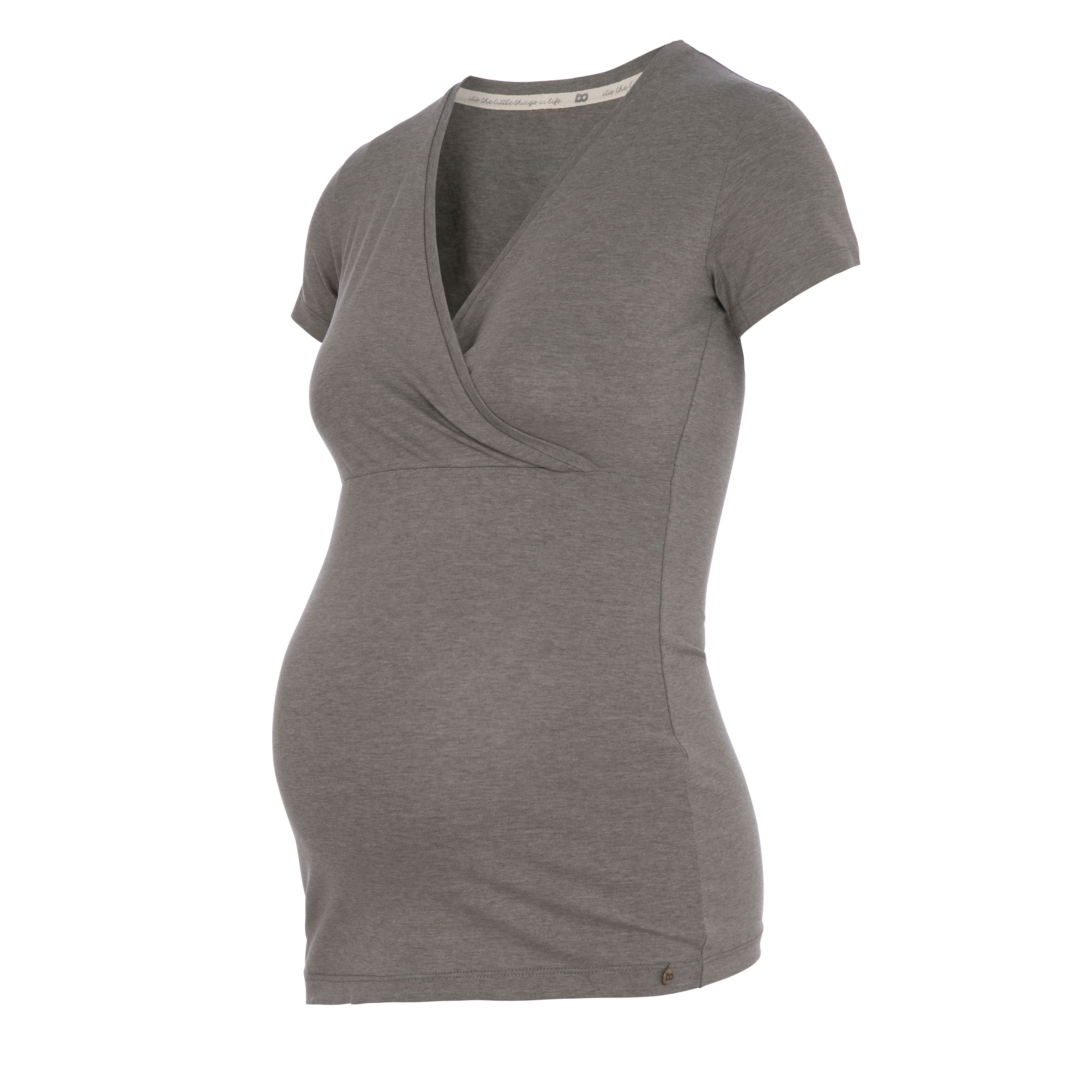 Zwangerschaps T-shirt Glow hazel brown - S - Met voedingsfunctie