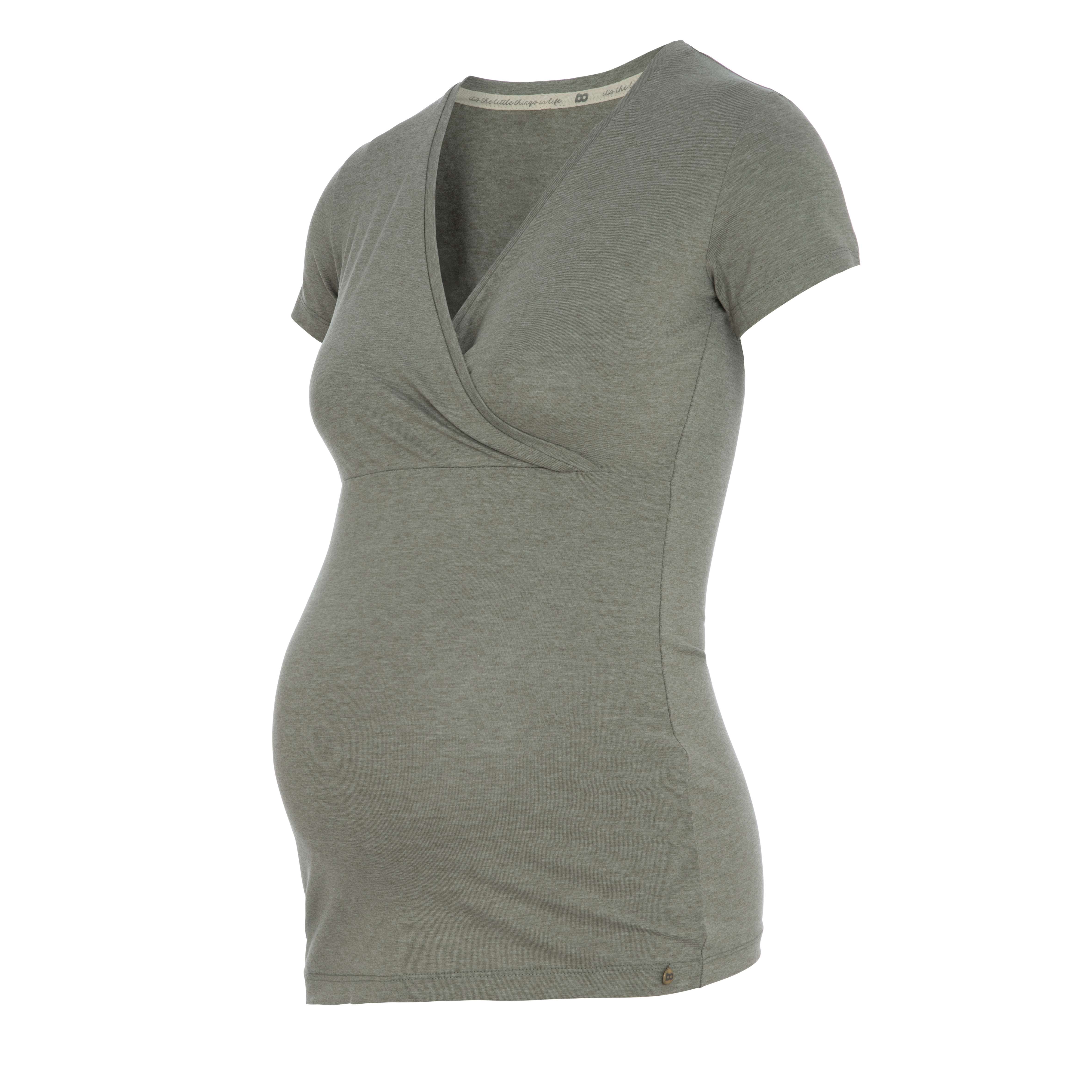 Zwangerschaps T-shirt Glow urban green  - XL - Met voedingsfunctie