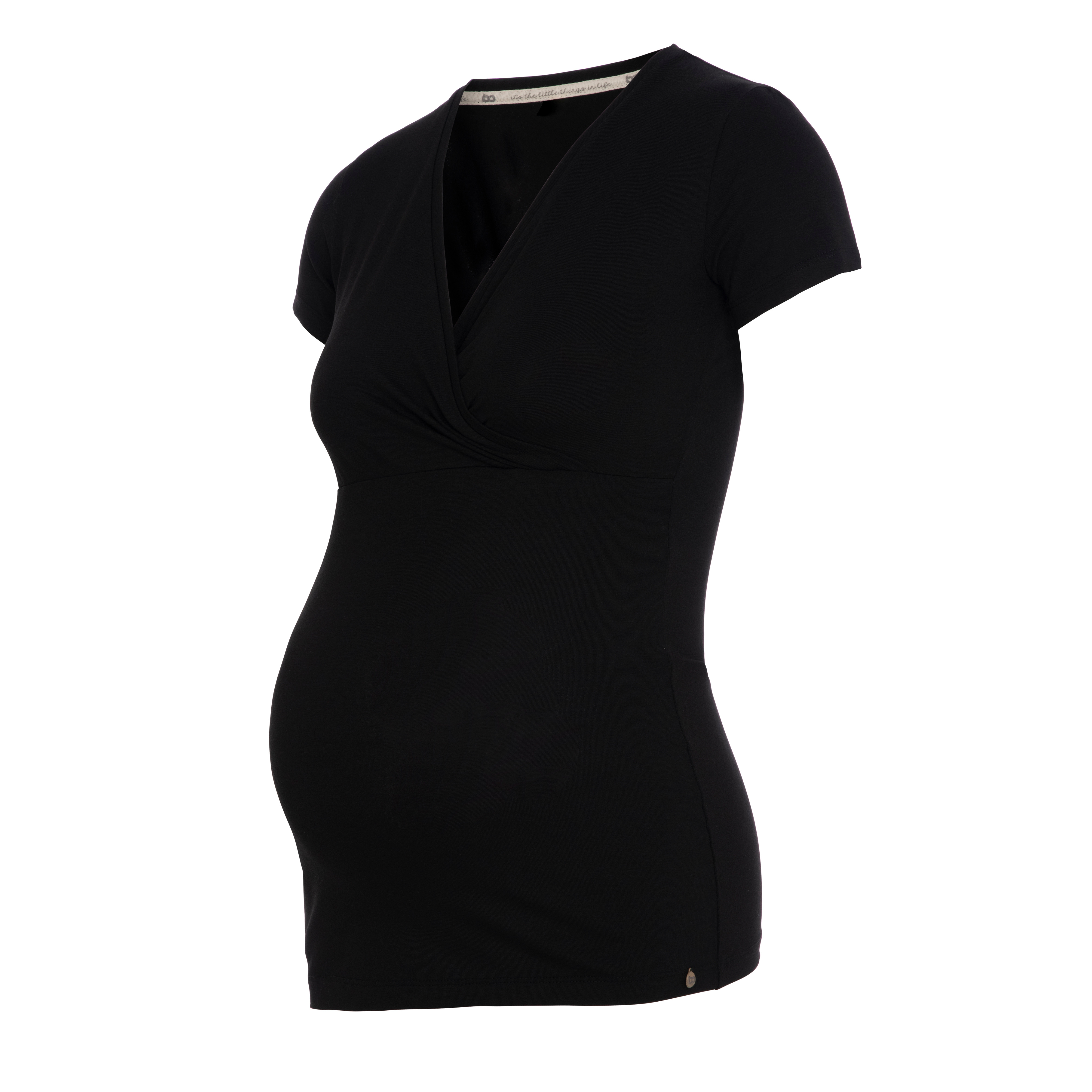 Zwangerschaps T-shirt Glow zwart - M - Met voedingsfunctie